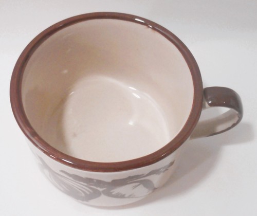 Vintage Tundra Korea Soup Bowl Mug Stoneware Brown Vegetables design - Picture 6 of 8