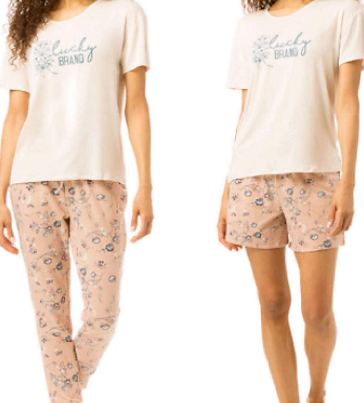 Lucky Brand Women's 3-Piece Pajama Set - Sleepwear With Tee, Shorts & Pants