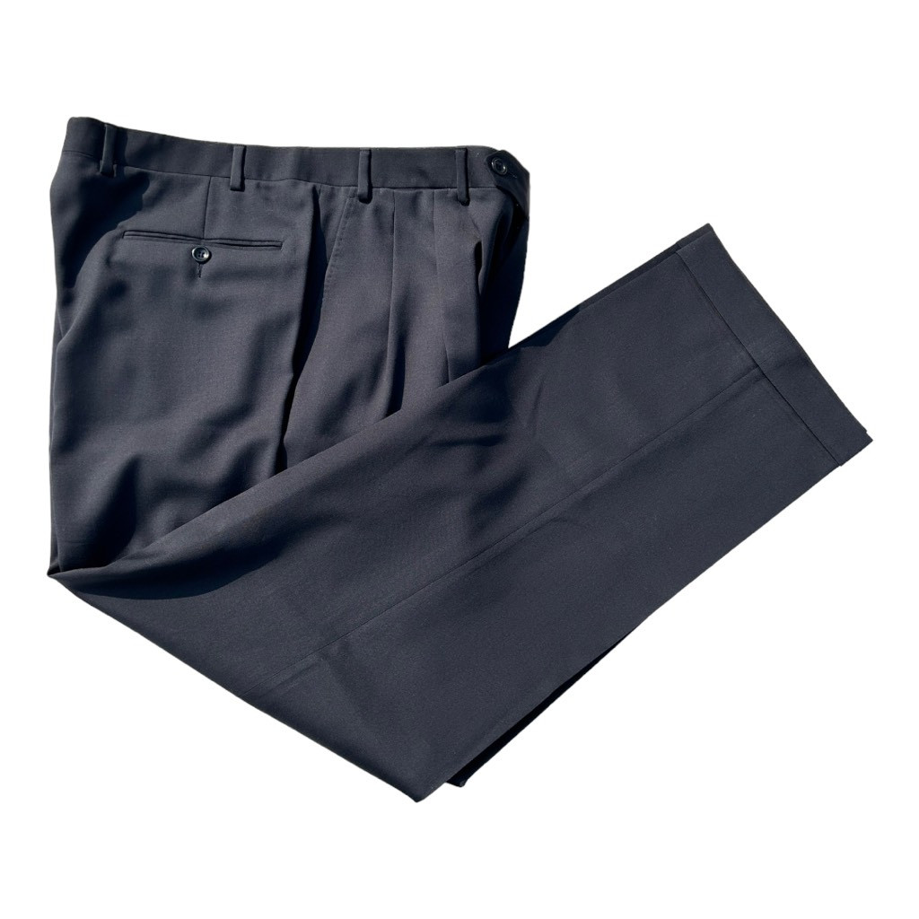 Canali Mens Dress Pants Blue Pockets 100% Wool Italy 36x29