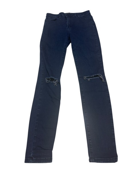 Forever New Womens Size 10 Dark Blue Ripped Skinny Jeans Good Condition