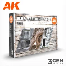 AK Interactive: Old & Weathered Wood Vol.2 - Paint Set - AK11674
