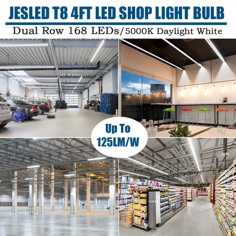 2FT 4FT T8 LED Tube Light Bulbs 9W~60W G13 Bi-Pin LED Shop Lights 5000K~6500K - Image 3 of 4