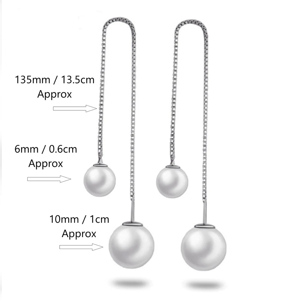 Perlenohrringe Durchziehkette Einfädler Perle Baumeln Tropfen Quaste Schmuck - Bild 3 von 4