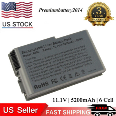 6cell Battery for Dell Latitude D500 D505 D510 D520 D530 D600 D610 Laptop Fast
