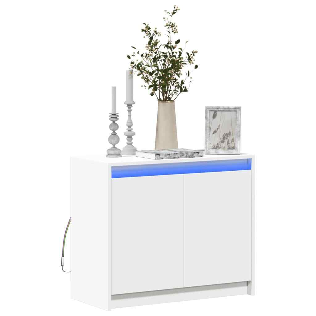 vidaXL Sideboard with LED White 72x34x61 cm Engineered Wood