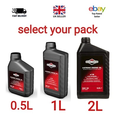 BRANDED Briggs & Stratton 100004E 4-Stroke Lawn Mower Engine Oil SAE30 500ml Black 0....