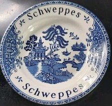 Enoch Wedgwood Tunstall Blue Willow Schweppes Tip Bowl - Ashtray 4.75" Vtg