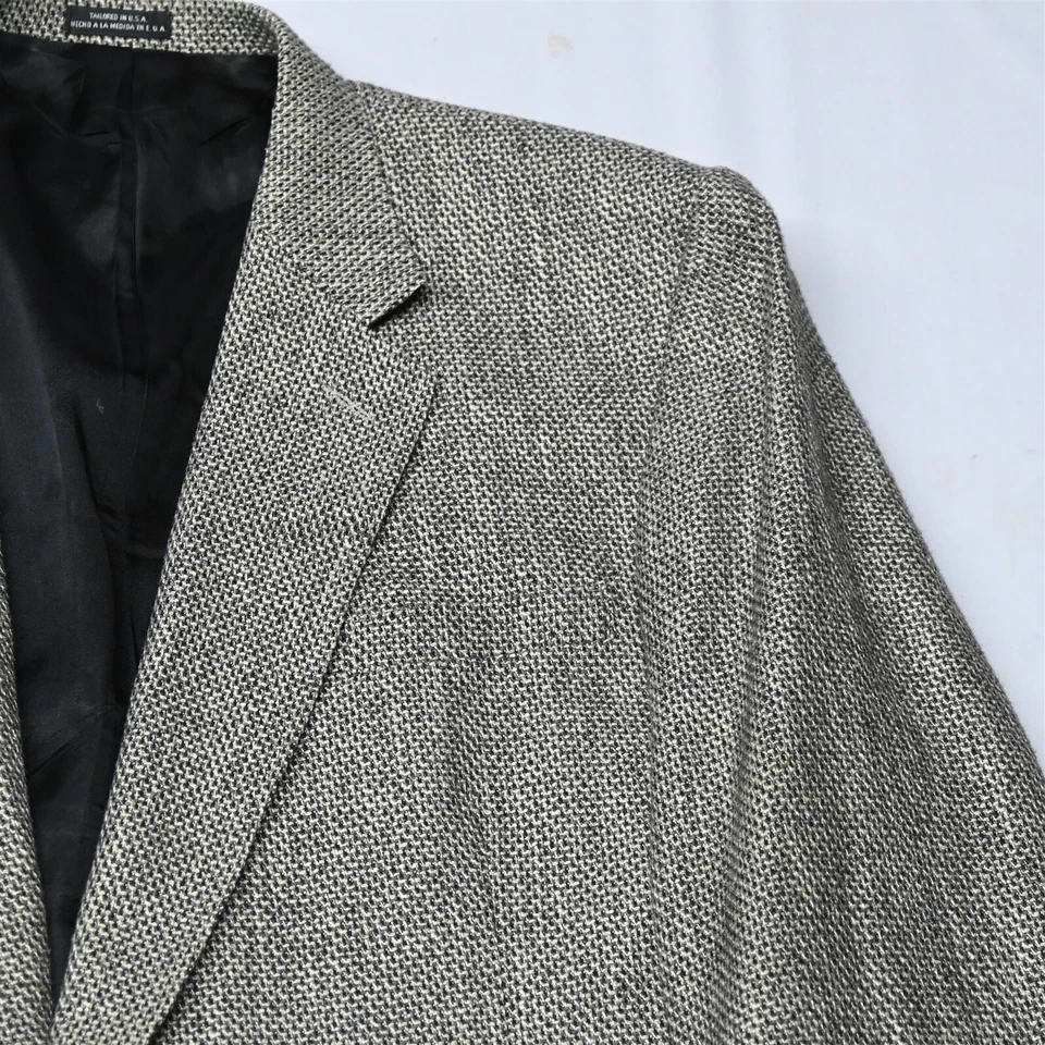 Vtg Stafford 50 X-Long Blanket Basketweave Tweed Blazer Jacket Sport Coat - Image 2 of 4