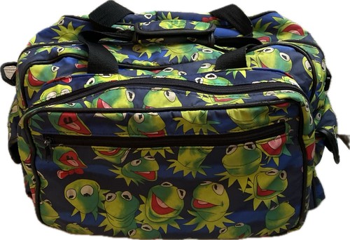 Vintage KERMIT THE FROG Duffel Travel Bag Luggage BY NICOLE MILLER RARE READ!!!