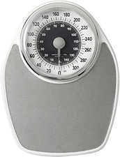 Large Dial Metal Analog Bathroom Scale with Silver Mat, Accurate Body Weight Mea