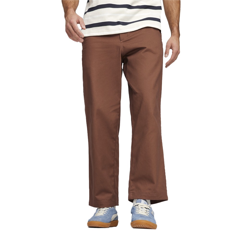 PUMA Made With Quality Chino Flat Front Pants Mens Brown Casual Athletic Bottoms