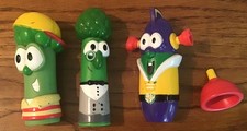 Vtg VeggieTales Super Larry Boy Cucumber Alfred Plunger junior Figures 3 -