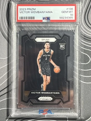PSA 10 Victor Wembanyama 2023 Prizm Base Rookie GEM MINT #136 Spurs Wemby RC