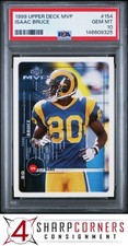 1999 UPPER DECK MVP #154 ISAAC BRUCE RAMS HOF POP 1 PSA 10