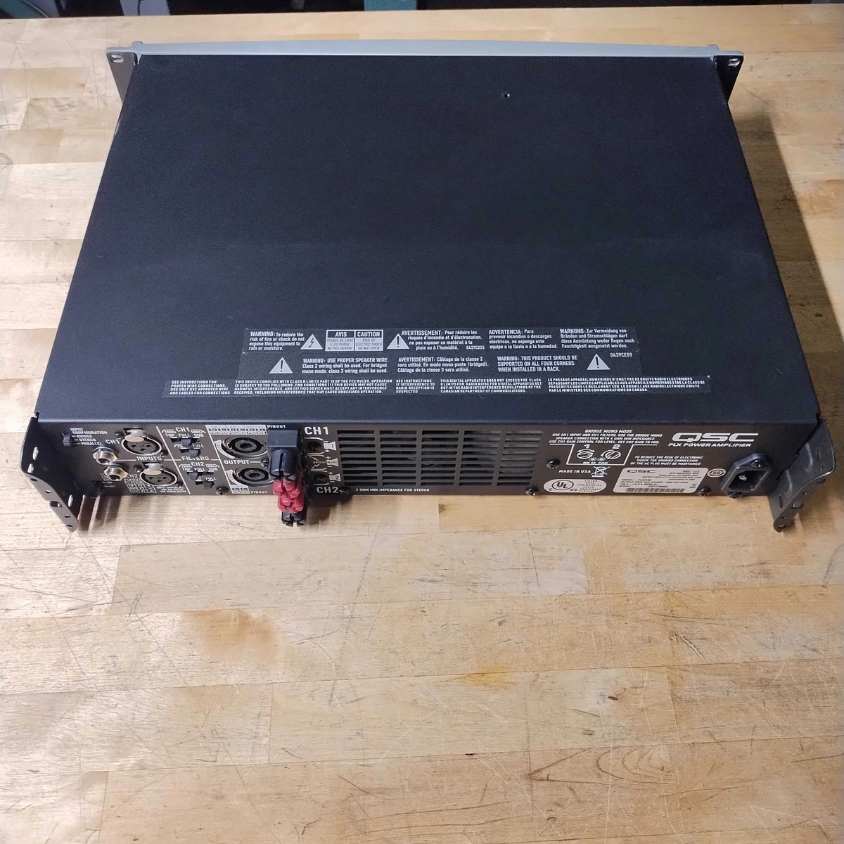 USED QSC PLX3102 3100W PROFESSIONAL POWER AMPLIFIER 2-CHANNEL RACK