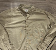Dickies Shirt Mens Large Khaki Tan Long Sleeve Button Down Pocket RN20697 Work