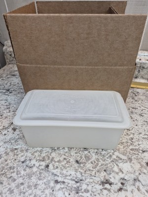 Vintage Tupperware Loaf Pan Container with Lid 79-1 White USA Made Bread Storage
