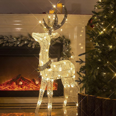 Lighted Christmas Deer Outdoor Yard Reindeer Holiday Decoration with LED Lights