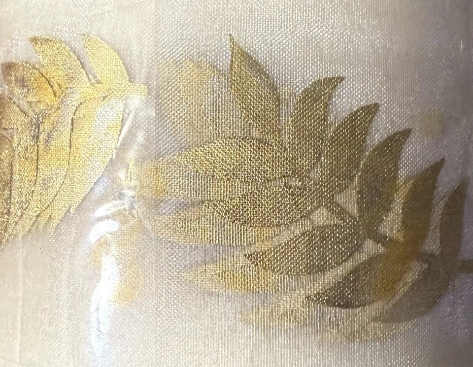 May Arts Ivory Gold Leaf Soft Shimmer Organza Ribbon - 2 Inch - 50 Yards - Image 2 of 2