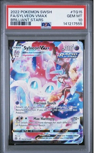 Pokemon TCG Sylveon VMAX PSA 10 2022 Brilliant Stars TG15/TG30 FA Holo EN