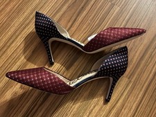 Sam Edelman Telsa D'Orsay Fabric Covered Pump Cranberry/Navy 8M