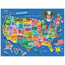 Map of USA Puzzle for Kids   100 Large Pieces, 24" x 18"   Educational United...