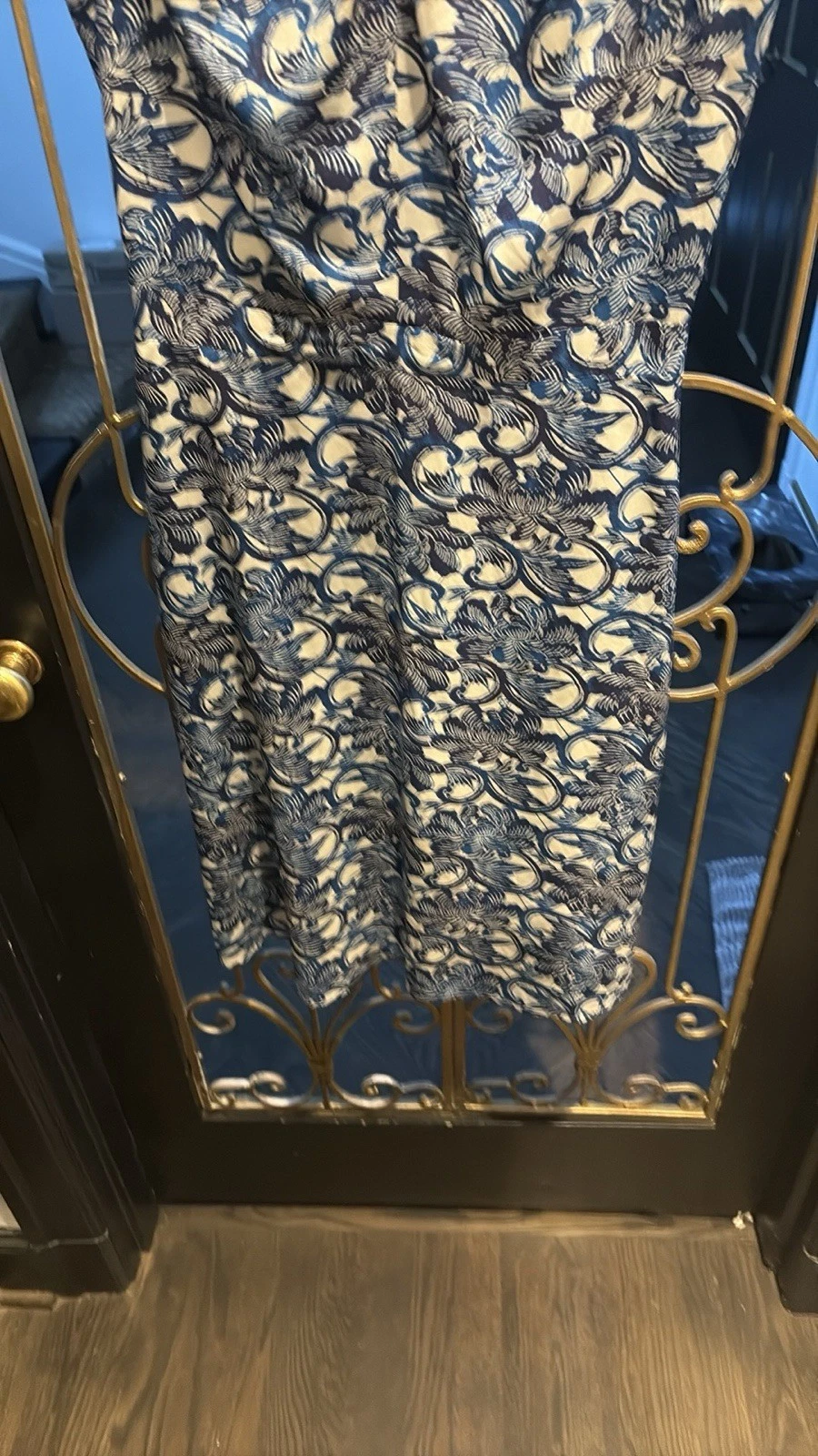 Stampa floreale senza maniche plissettata adatta a svasare Tory Burch seta spandex logo 4