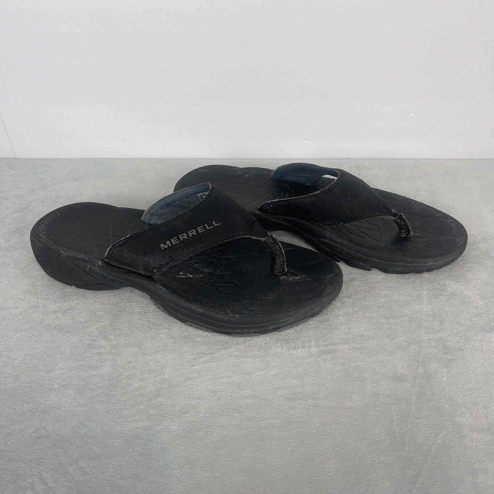 Merrell Sandali Uomo 9 Sportivi Nero Pelle Tanga Infradito Outdoor Gorpcore