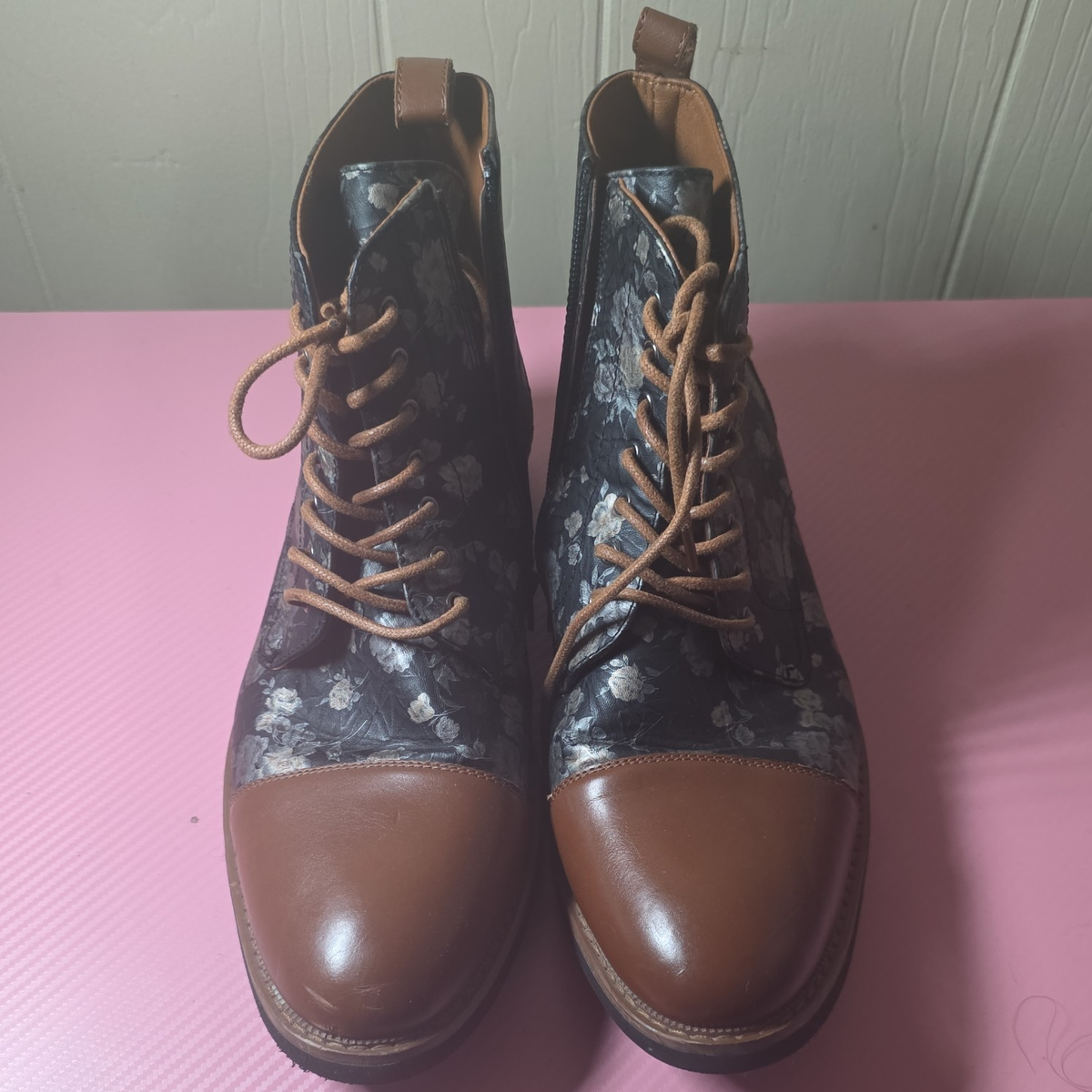 Polar Fox Brooke Floral Dress Boots MPX-806061A Cap-Toe Side 
