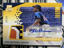 Brice Matthews 2023 Elite Extra Edition Prospect Materials AUTO Gold /10 SSP