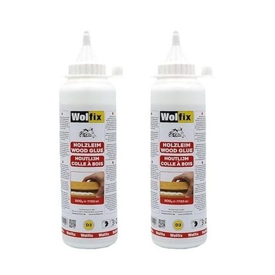 Wolfix Holzleim Wasserfest - Sekundenkleber Extra Stark für D3 und PVA 2x500g