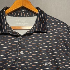 Vineyard Vines OTG Sankaty Polo Mens L Performance Navy Blue Fishing Lures