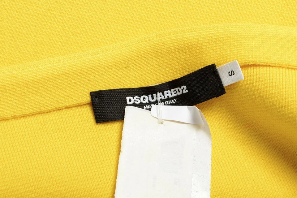 Minifalda tejida 100 % lana amarilla brillante para mujer Dsquared2 US S IT 40 Foto 4 de 4