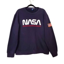 Divided H M NASA Logo Graphic Sweatshirt Navy Blue Size XL