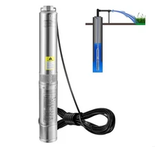 Deep Well Submersible Pump Stainless Steel Water Pump 1HP 115V 37GPM 207ft