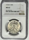 1934 S  WALKING LIBERTY HALF DOLLAR NGC MS 63