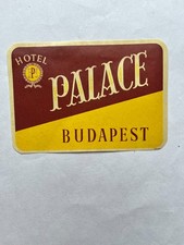 Vintage HOTEL PALACE Decal Budapest, Hungary 3 X 4