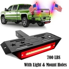 Hitch Step with Light and Mount Holes, 108 LED Brake Light(6 Mode), 2" Receiver
