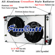 3 Row Radiator Shroud Fan For 88-2000 Chevy Gmc C2500 C3500 K2500 Pickup 7.4l