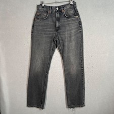 Zara High-Waisted Black Denim Straight-Leg Womens Size 4 Jeans