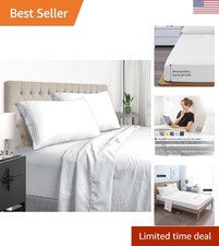 400 Thread Count Queen Sheet Set - 4-Piece Extra Soft Microfiber Bedding