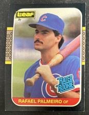 1987 Leaf Canadian Rafael Palmeiro Baseball Rookie Card (RC) #43 Cubs OF GD O/C