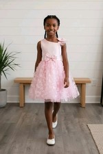 Pink Tulle Overlay Easter Pagent Church Party Butterfly Dress Size 2T