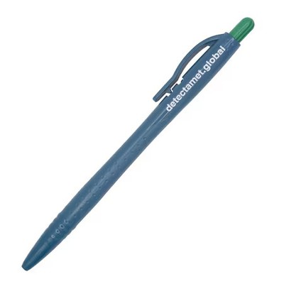 Detectamet 125-P01-I04 Economy Retractable Pen, Green Ink, W/Clip, Pk50