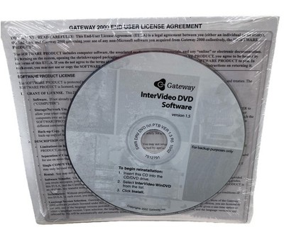 Gateway Intervideo DVD Software Version 1.5 CD Disc 2002