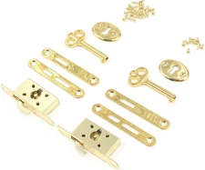 Cabinet & Furniture Locks  Small Jewelry Box Lock Gold Plated Half Mortise 2.2x0