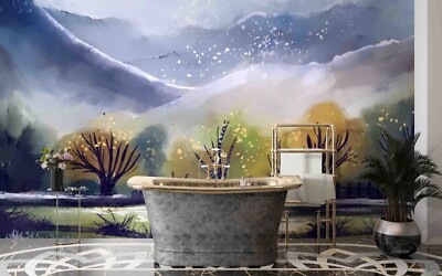 3D Landscape Watercolor Wallpaper Wall Murals Removable Wallpaper 10