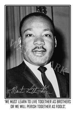 Martin Luther King signed 12x18 inch photograph poster - I Have a Dream ...