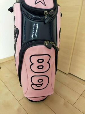 PEARLY GATES Golf Caddy Bag PG 89 Smile Logo Pink/Navy Enamel | eBay