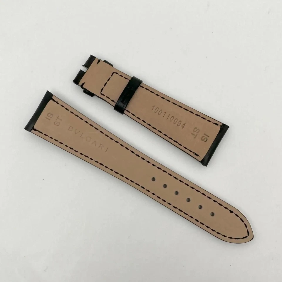 Bvlgari 21mm X 16mm Correa Cuero Negro 100110094 Foto 2 de 2